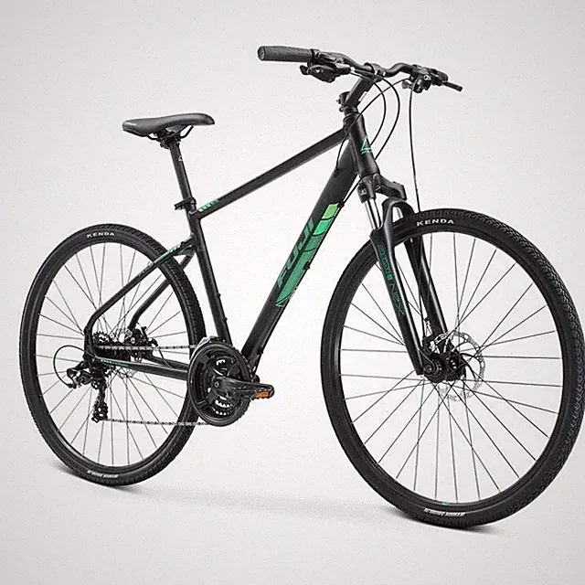 Fuji Traverse 1.7 Hybrid Commuter Bike - XL 21in - Satin Black / Green